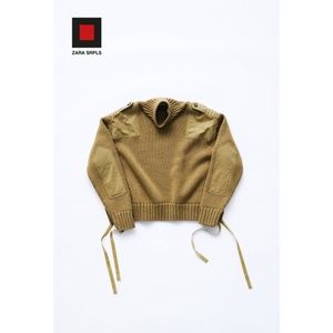 Zara Srpls military style wool sweater Small S